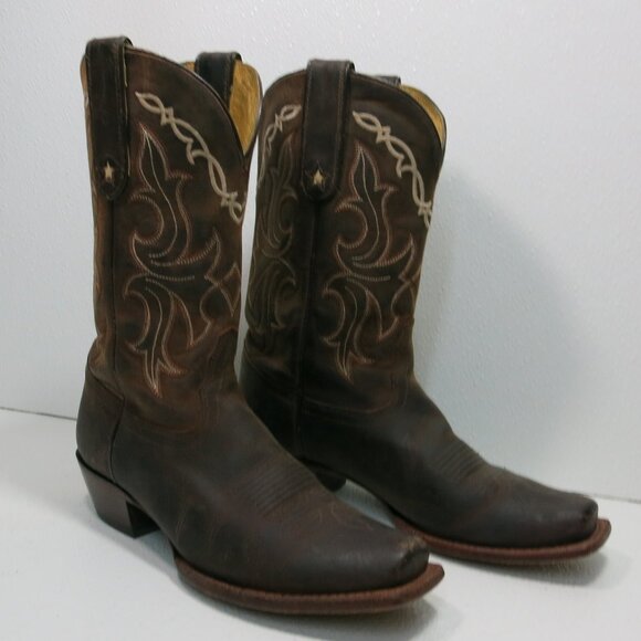 Tony Lama USA Oil Tanned Leather Women's Kicker Cowboy Western Boots Shoes 7 B - Picture 2 of 7